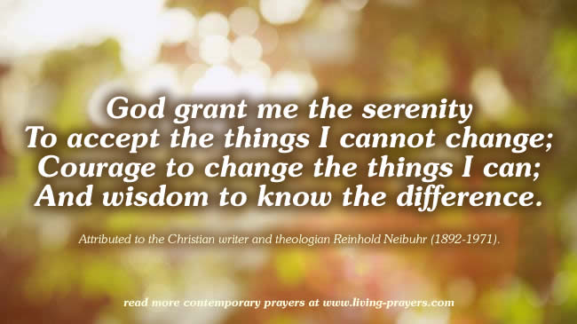 The words to the Serenity Prayer